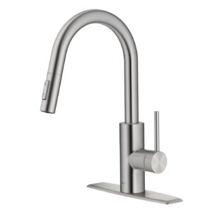 kraus oletto™ spot free stainless steel finish dual function pull-down kitchen faucet, kpf-2620sfs, 15 1/8 inch