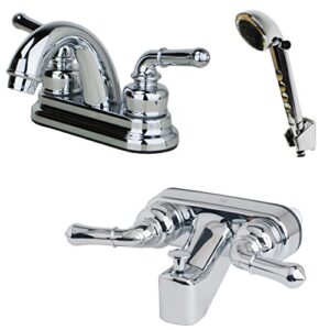 laguna brass 2001cp/3210cp/4120cp rv bathroom and tub faucet with matching hand shower combo chrome finish