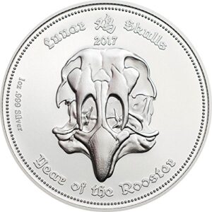 2017 ga lunar skulls year of the rooster skullcoins chinese zodiac 1 oz silver coin with numbered coa - gabon 1000 francs matte-proof
