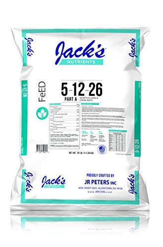 Jack's Nutrients Hydroponic 5-12-26 Professional Fertilizer Part A, 25 lbs