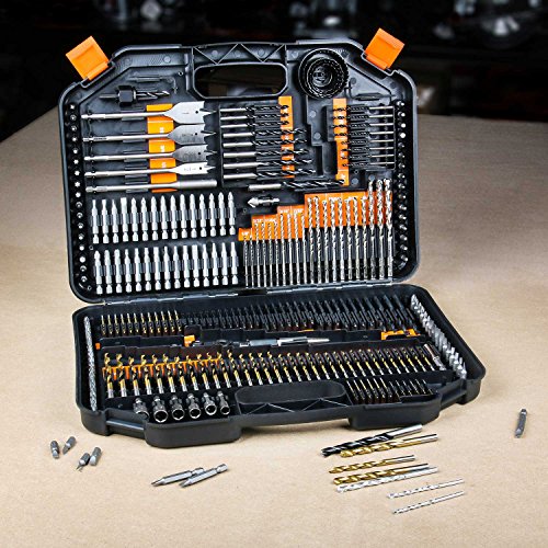 EnerTwist Drill Bit Set, 246-Pieces Drill Bits and Driver Set for Wood Metal Cement Drilling and Screw Driving, Full Combo Kit Assorted in Plastic Carrying Case, ET-DBA-246