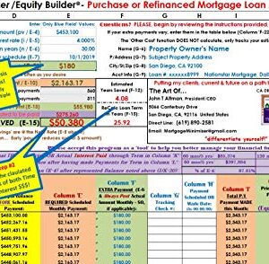 Mortgage Minimizer/Equity Builder: Purchase or Refi Mortgage Loan Manager & Tracking System