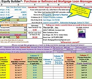 Mortgage Minimizer/Equity Builder: Purchase or Refi Mortgage Loan Manager & Tracking System