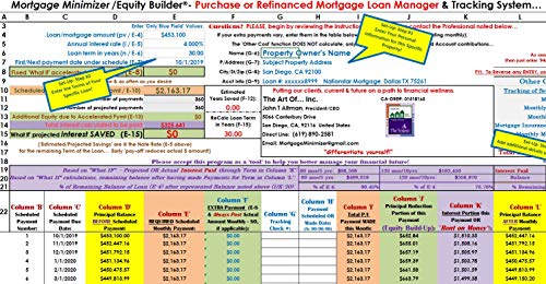 Mortgage Minimizer/Equity Builder: Purchase or Refi Mortgage Loan Manager & Tracking System