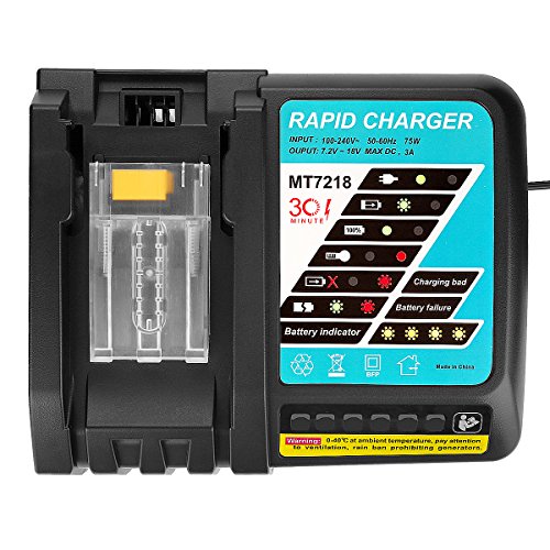 Powilling DC18RC Lithium-Ion Battery Charger with LED Screen for Makita 14.4V-18V Lithium-ion Battery BL1830 BL1840 BL1850 BL1815