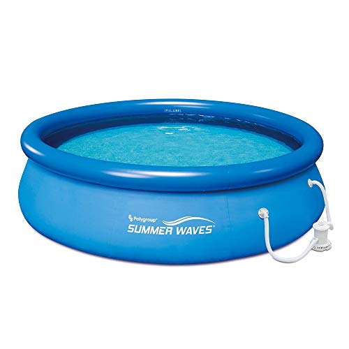 SUMMER WAVES 10' x 30" Quick Set Above Ground Swimming Pool with Filter Pump System includes Filter Cartridge with Built-in Chlorinator