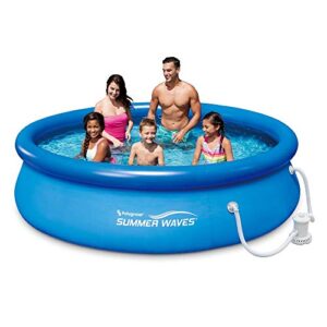 SUMMER WAVES 10' x 30" Quick Set Above Ground Swimming Pool with Filter Pump System includes Filter Cartridge with Built-in Chlorinator