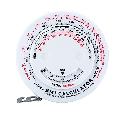 BMI Body Mass Index Retractable Tape 150cm Measure Calculator Diet Weight Loss Tape Measures Tools