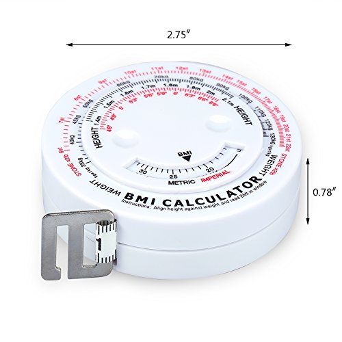 BMI Body Mass Index Retractable Tape 150cm Measure Calculator Diet Weight Loss Tape Measures Tools