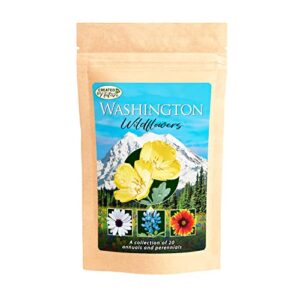 created by nature washington wildflower seed mix, covers 325 sq ft, 20 flower varieties, over 60,000 seeds