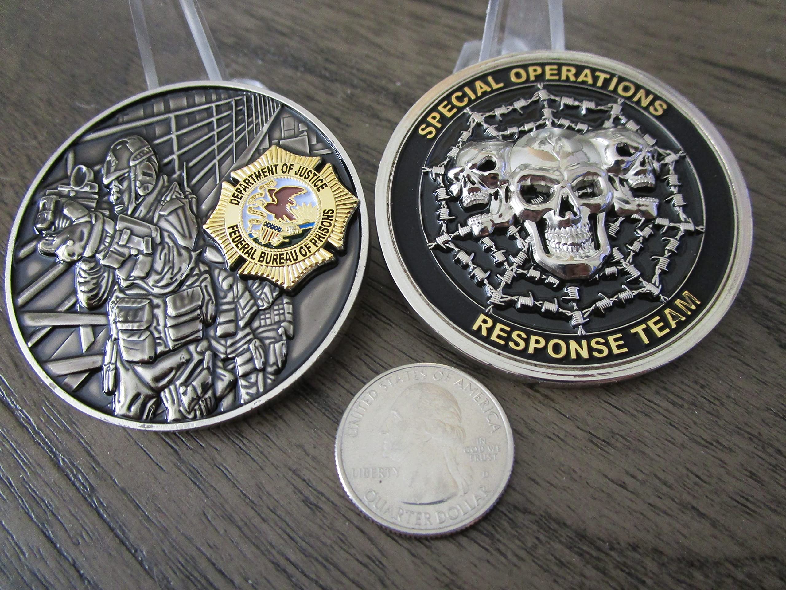 Federal Bureau of Prisons Special Operations Response Team Dept of Justice Challenge Coin