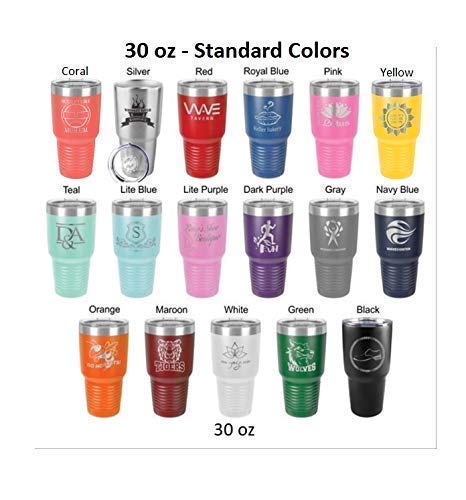 Groomsman 30 ounce Tumbler in Sets of 4 to 15 made of Stainless Steel Custom Engraved with a Clear Lid including Choices of Color, Design, Straw, Thank You Message and Spill Proof Slide Lid