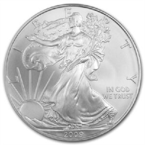 2009-1 ounce american silver eagle low flat rate shipping .999 fine silver dollar uncirculated us mint