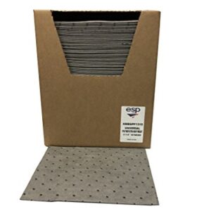 Evolution Sorbent Products XMBGPF1310 Spilfyter Polypropylene Extra Heavy Absorbent Pad, 12 Gal Capacity, 13" Length, 10" Width, Gray, Pack of 100