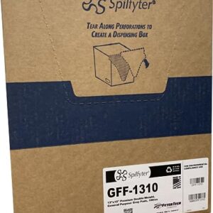 Evolution Sorbent Products XMBGPF1310 Spilfyter Polypropylene Extra Heavy Absorbent Pad, 12 Gal Capacity, 13" Length, 10" Width, Gray, Pack of 100