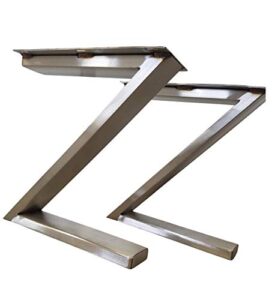 brushed stainless table legs, z-shaped - any size