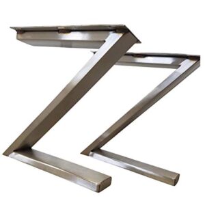 Brushed Stainless Table Legs, Z-Shaped - Any Size