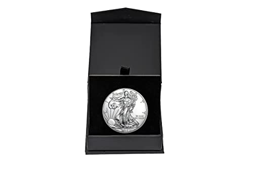 2018 - U.S. Silver Eagle in Plastic Air Tite in Magnet Close Black Gift Box - Gem Brilliant Uncirculated Dollar Uncirculated US Mint