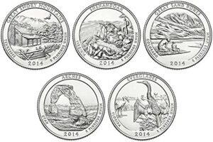 2014 p, d bu national parks quarters - 10 coin set uncirculated