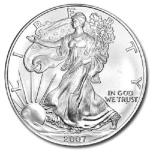 2007-1 ounce american silver eagle low flat rate shipping .999 fine silver dollar uncirculated us mint