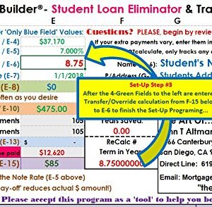 Mortgage Minimizer/Equity Builder: Student Loan Eliminator Manager & Tracking System