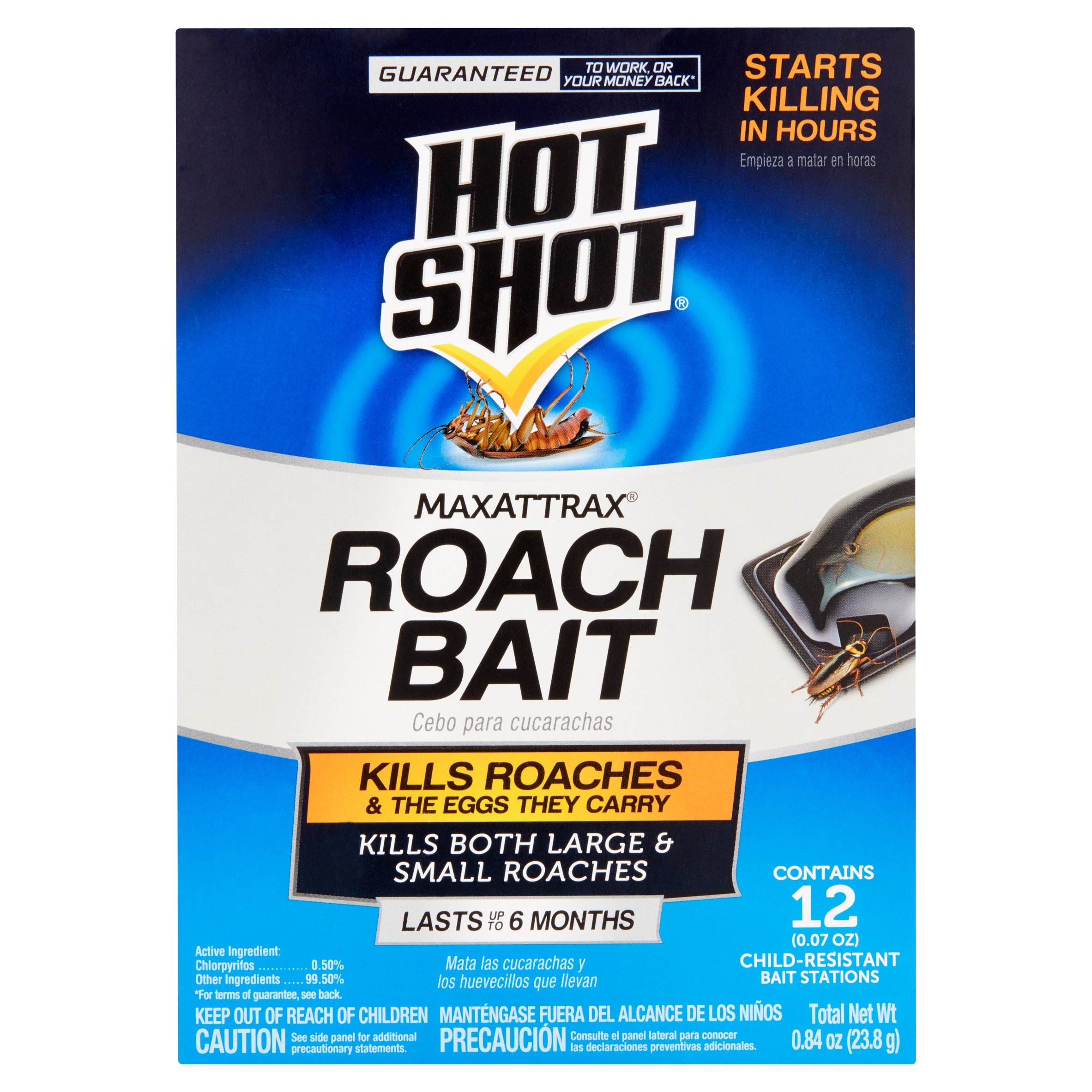 12 ROACH BAIT STATIONS KILLS LARGE & SMALL ROACHES 6 Months