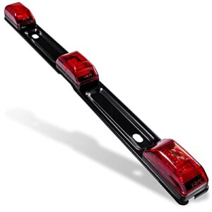 true mods 15" 9 led 3 red trailer light bar [dot fmvss 108] [sae p2] [ip67 submersible] identification running marker id rear trailer tail light bar for 80" enclosed marine boat trailers