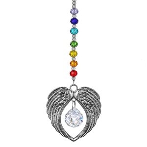 h&d hyaline & dora crystal angel wing pendant with crystal ball hangings suncatcher for home window decor