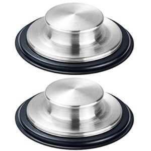 2pcs kitchen sink stopper - stainless steel, large wide rim 3.35" diameter - fengbao