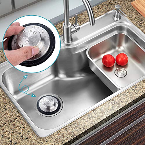 2PCS Kitchen Sink Stopper - Stainless Steel, Large Wide Rim 3.35" Diameter - Fengbao