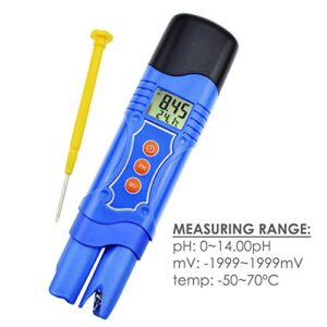 Gain Express 3-in-1 ORP PH Temperature Combo Meter Tester, Pen Type ATC -1999~1999mV 0.00-14.00pH 0~50°C, Water Quality Aquarium, Tank, Swimming Pool, Lab, Spa