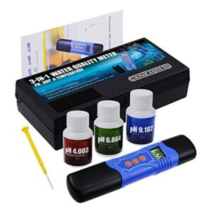 Gain Express 3-in-1 ORP PH Temperature Combo Meter Tester, Pen Type ATC -1999~1999mV 0.00-14.00pH 0~50°C, Water Quality Aquarium, Tank, Swimming Pool, Lab, Spa