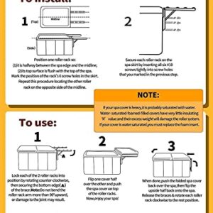 UCEDER Hot Tub Cover Lift and Caddy Removal System Bracket Universal Assist Spa Cover Roller fits Vary Size, Shape and Brand of SPA,Cabinet Free Cover