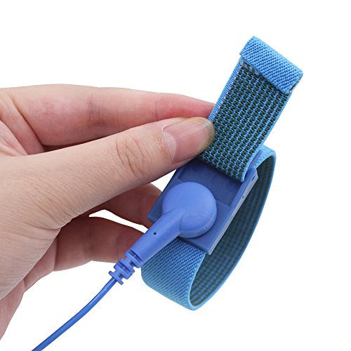 DaKuan ESD Anti-Static Wrist Strap Components, DaKuan 6 Packs Anti-Static Wrist Straps Equipped with Grounding Wire and Alligator Clip, Grounding Solution for Working on Sensitive Electronic Devices