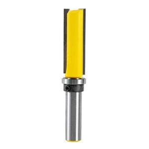 Flute Straight Flush Trim Pattern Router Bit Cutter Top Bearing Woodworking with 1/2-Inch X 2-Inch Length 1/4-Inch Shank