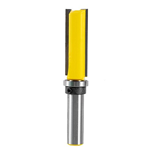 Flute Straight Flush Trim Pattern Router Bit Cutter Top Bearing Woodworking with 1/2-Inch X 2-Inch Length 1/4-Inch Shank