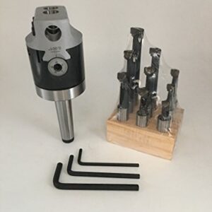 Boring Head 2"(7/8-20) With MT2 Shank 3/8-16 Thread and 9Pcs 1/2" Shank Boring Bar Sets