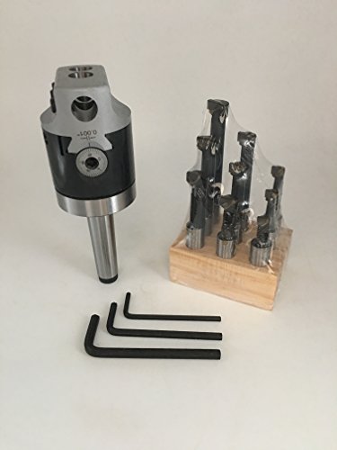 Boring Head 2"(7/8-20) With MT2 Shank 3/8-16 Thread and 9Pcs 1/2" Shank Boring Bar Sets