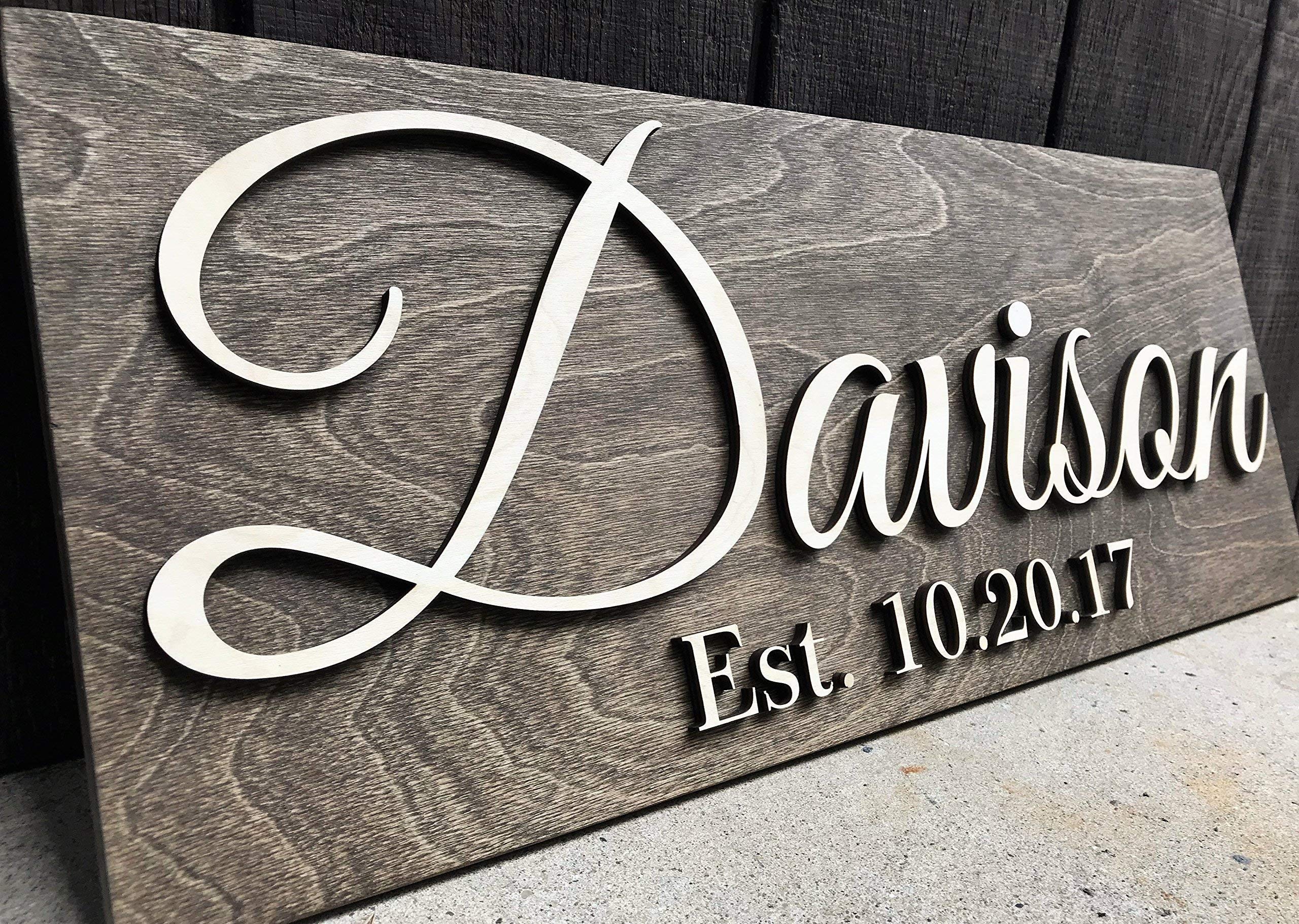 Custom Wood Sign Personalized Wedding Gift Wood Wall Art Personalized Sign Last Name Sign Established Sign Wooden Signs Bridal Shower Gift Anniversary Gift