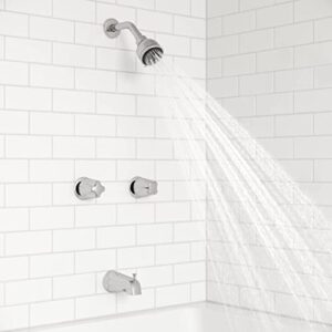 Pfister LG03-6110 2 Tub & Shower Faucet with Metal Knob Handles, Polished Chrome