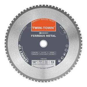 twin-town 14-inch 72 teeth dry cut steel and ferrous metal cermet saw blade with 1-inch arbor
