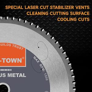 TWIN-TOWN 14-Inch 72 Teeth Dry Cut Steel and Ferrous Metal Cermet Saw Blade with 1-Inch Arbor