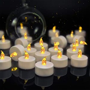 VETOUR 24pcs Tea Lights Candles Battery Operated: Realistic LED Flickering Flameless Tea Lights Steady Battery Tea Lights Long Lasting Fake Candles Decoration for Party and Craft Ideas