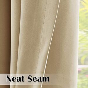 StangH Outdoor Curtains Beige Waterproof - Thick Fabric Light Blocking Blackout Patio Drapes with Grommet Top Thermal Insulated Drapes for Lanai/Porch/Open-air Dining, Cream Beige, W52 x L84, 1 Panel