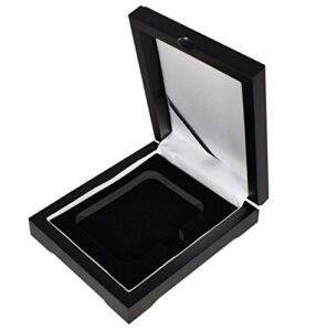 guardhouse wood display box for ngc/pcgs/premier/little bear elite coins in certified or certified style holders/slabs (single coin, matte black finish)