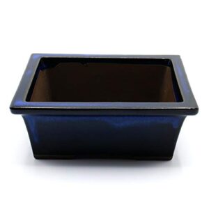 Bonsai Pot Ceramic Rectangle Glazed (5.25", Namako-Yu)