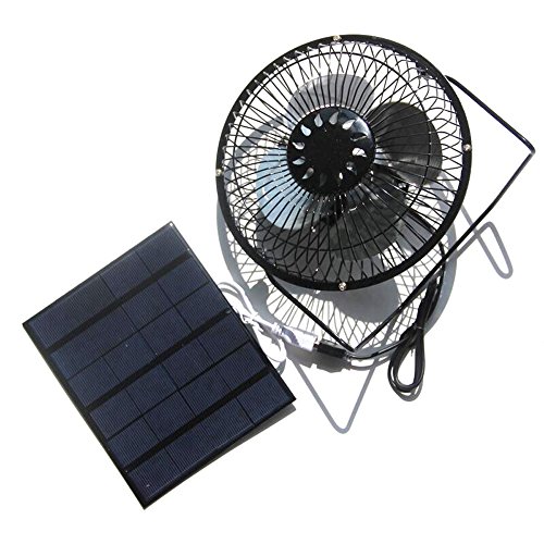 NUZAMAS 3.5W 6V Solar Panel Powered Mini Fan for Camping Caravan Yacht Greenhouse Dog House Chicken House Ventilator