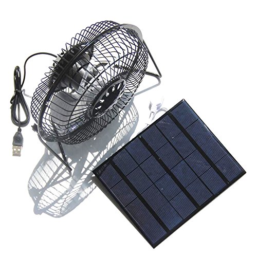 NUZAMAS 3.5W 6V Solar Panel Powered Mini Fan for Camping Caravan Yacht Greenhouse Dog House Chicken House Ventilator