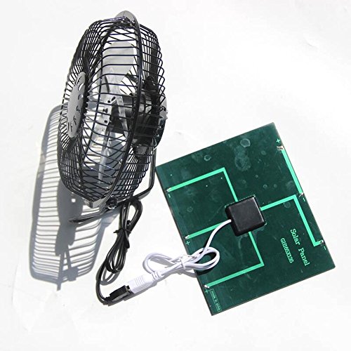 NUZAMAS 3.5W 6V Solar Panel Powered Mini Fan for Camping Caravan Yacht Greenhouse Dog House Chicken House Ventilator