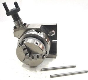 3"/ 80 mm small milling rotary table with 65 mm 3 jaw chuck & back plate + fixing tnuts bolts (with 65 mm 3 jaw self centering)